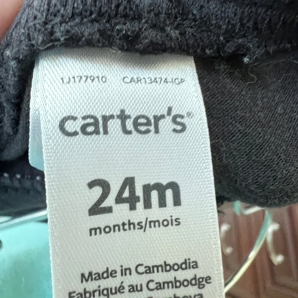 Carter’s 24M Black Girls Stretch Leggings Pants with Red Bows